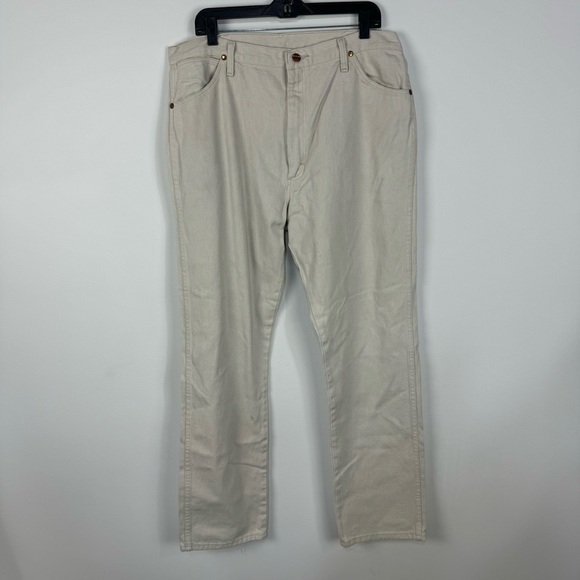 Wrangler Ivory Cream Straight Leg Denim Jeans Western Rodeo